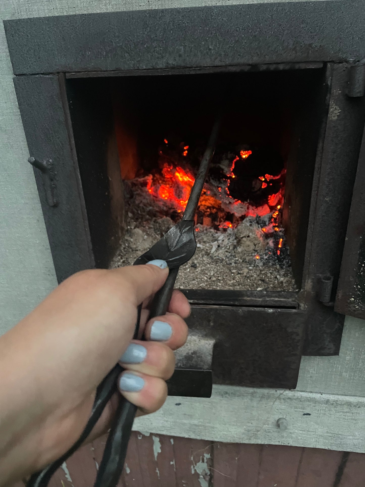 Fire Poker with Birch Leaf