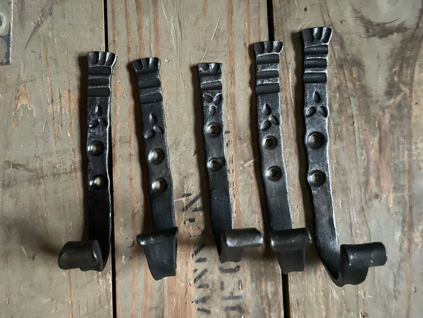 Floral Stamped Wall Hook - Pike Lake Forge