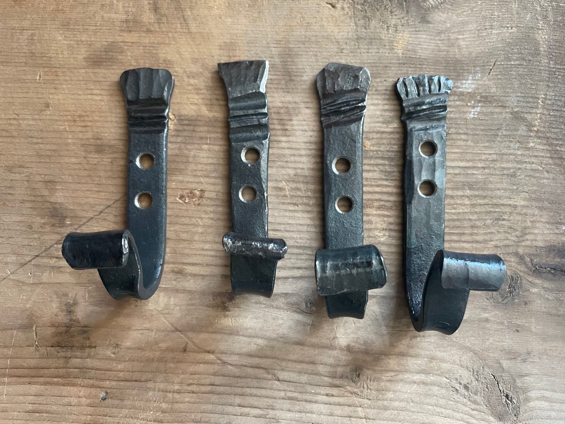 Chased Forged Wall Hook - Pike Lake Forge